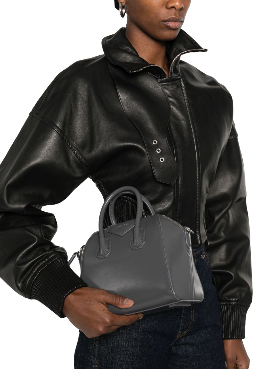 Givenchy Structured Grey Handbag in Silk and Nylon Grijs