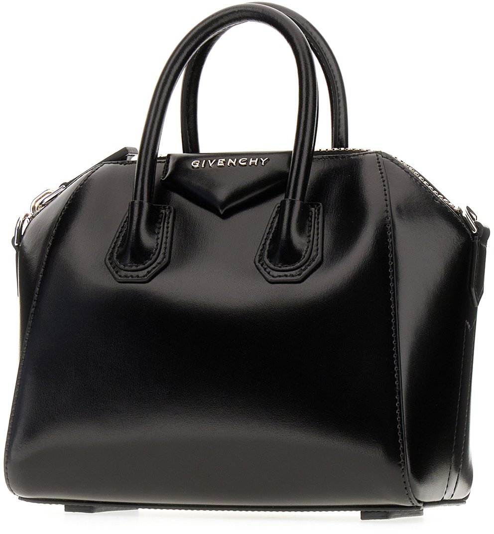 Givenchy Black leather mini Antigona handbag Zwart