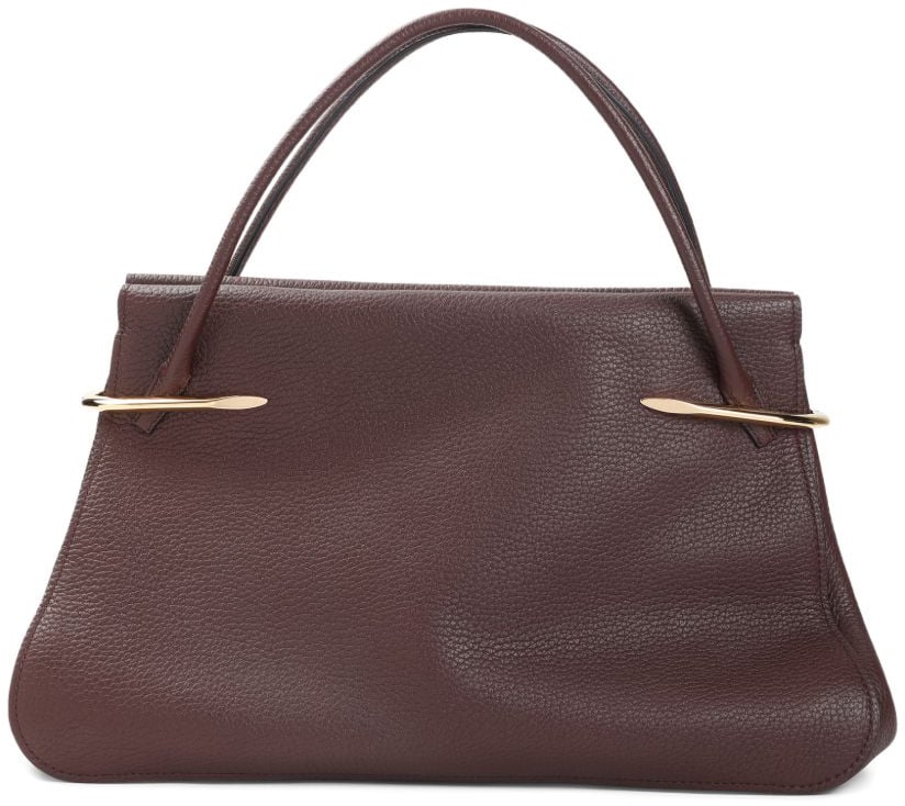 Givenchy Textured Brown Handbag With Gold-Tone Accents Grijs