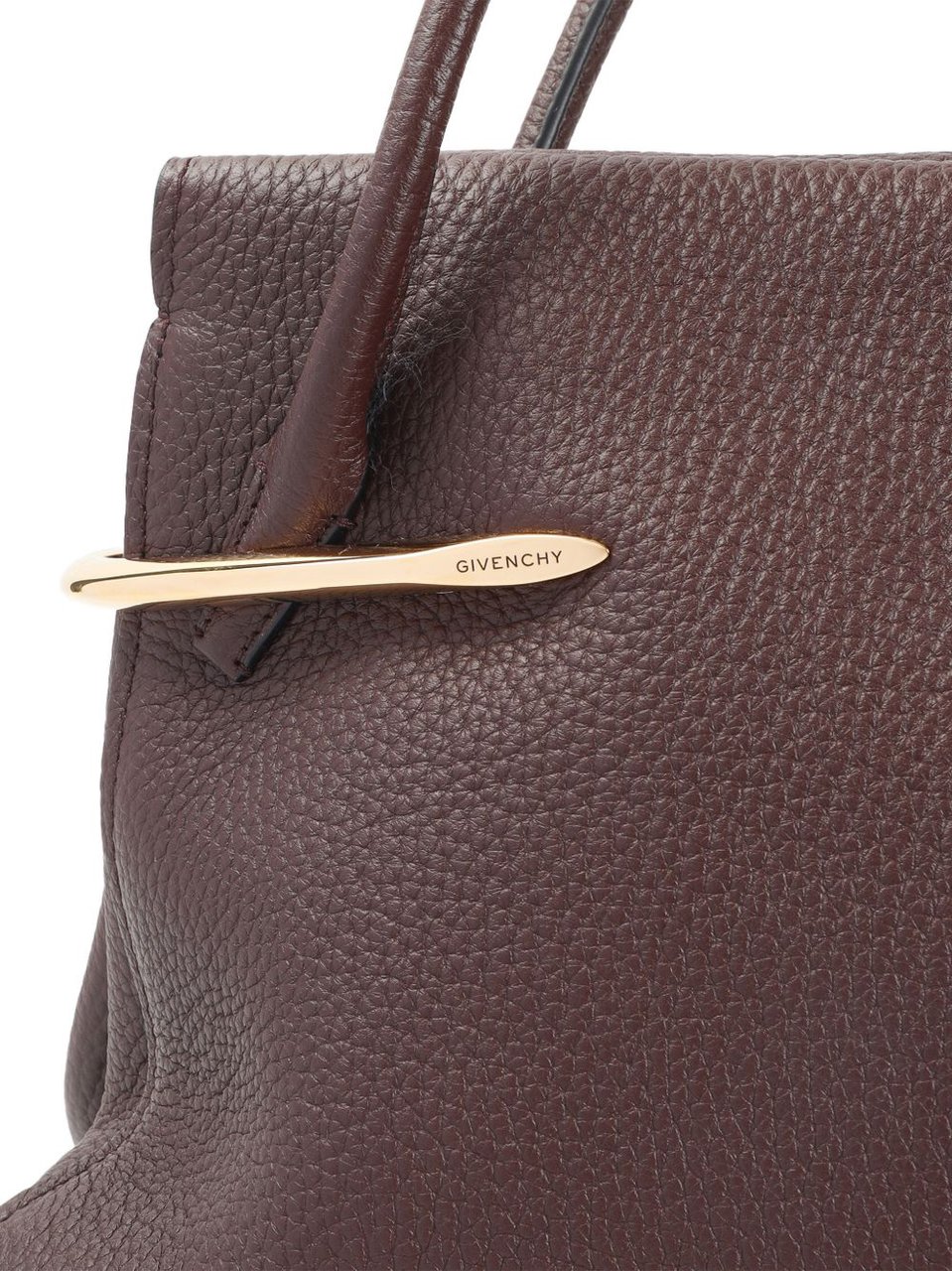 Givenchy Textured Brown Handbag With Gold-Tone Accents Grijs