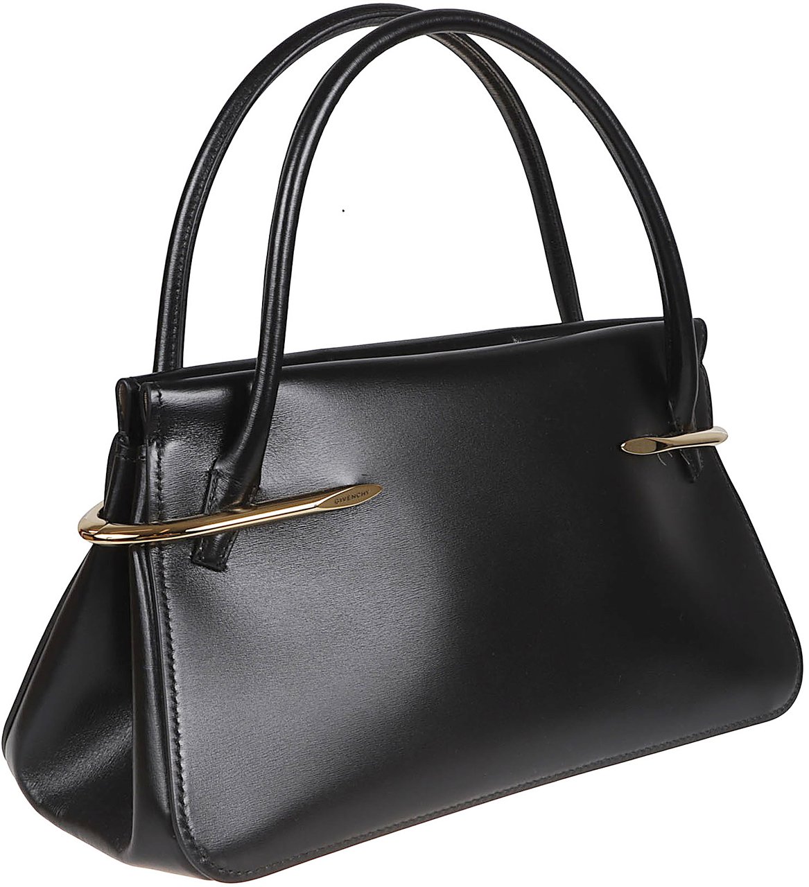 Givenchy Textured Calf Leather Bag With Gold-Finish Accents Zwart