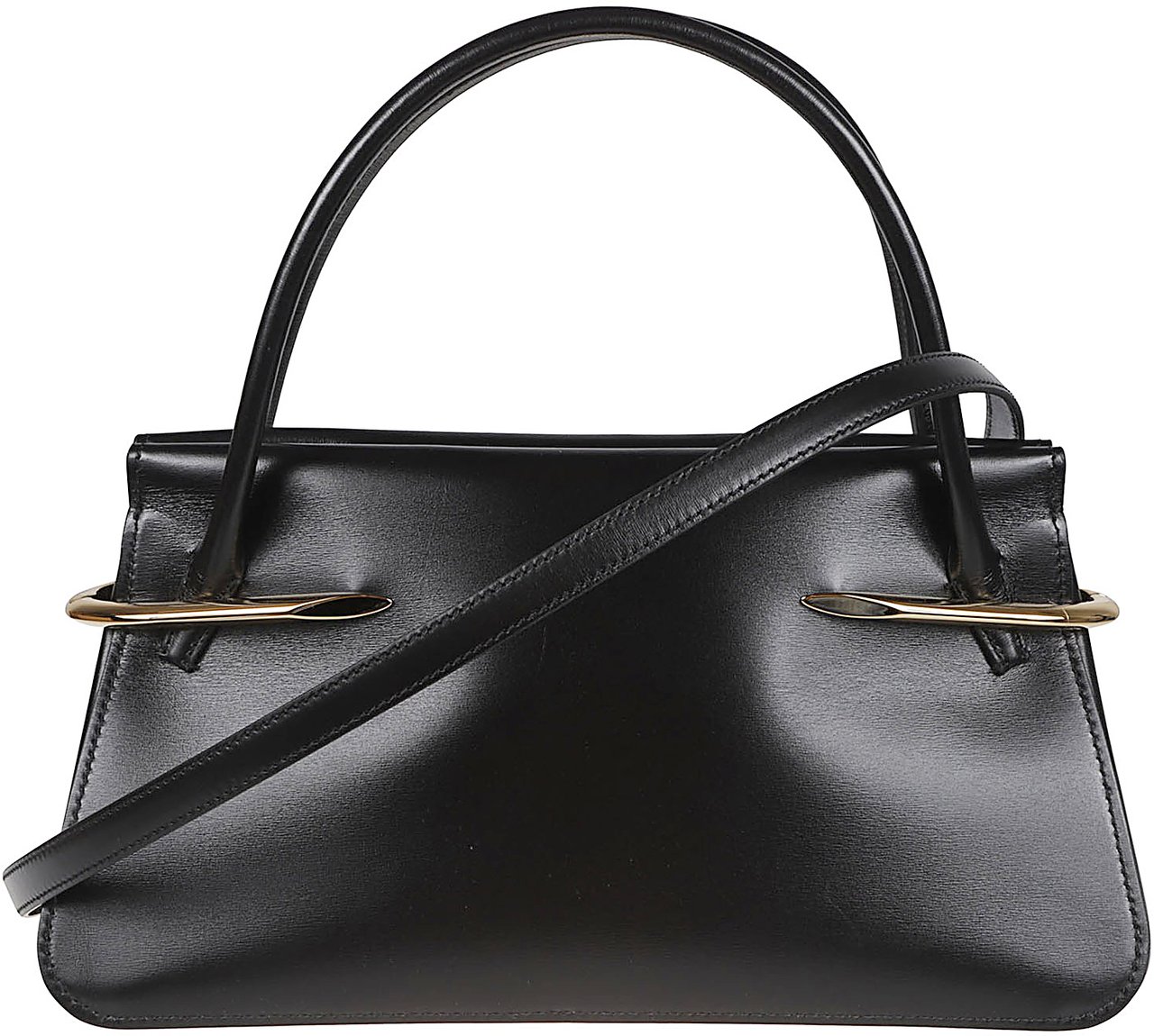 Givenchy Textured Calf Leather Bag With Gold-Finish Accents Zwart