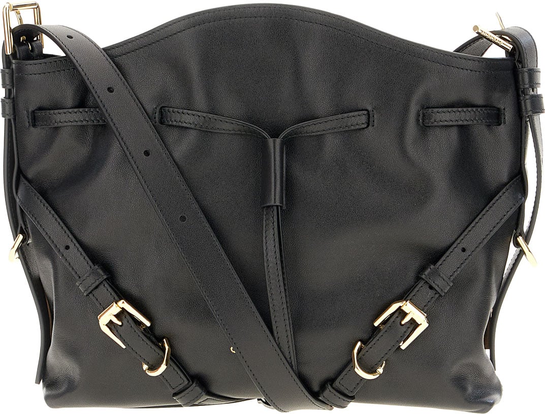 Givenchy Black leather small Voyou Bucket crossbody bag Zwart
