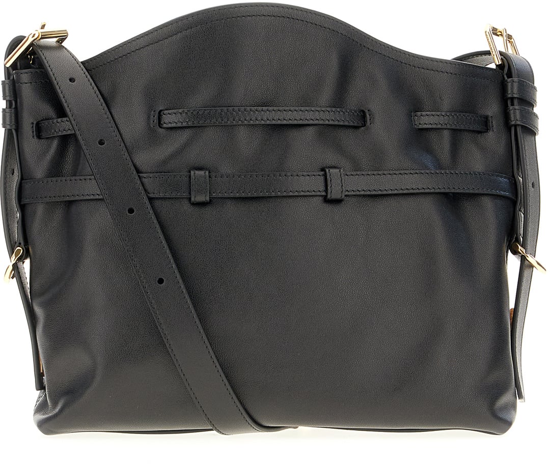 Givenchy Black leather small Voyou Bucket crossbody bag Zwart