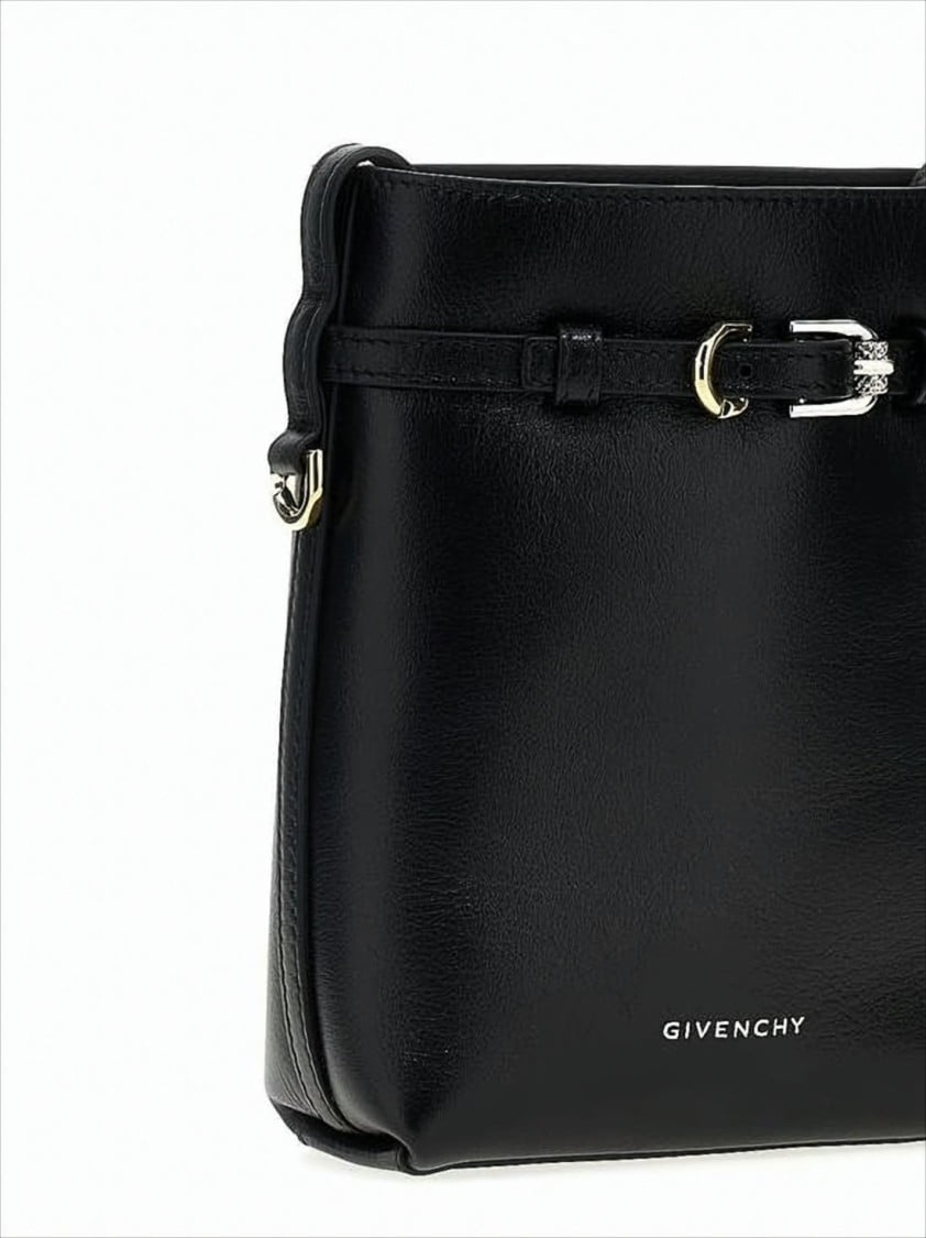 Givenchy Structured Black Calf Leather Bag with Suede Interior Zwart