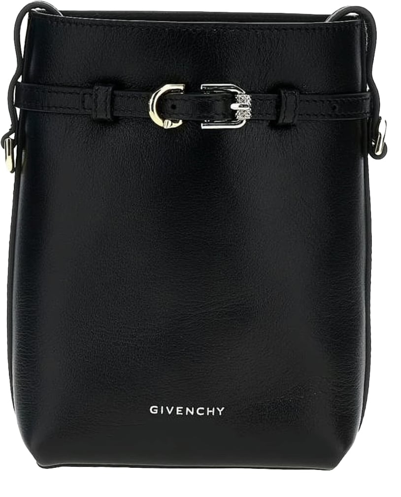 Givenchy Structured Black Calf Leather Bag with Suede Interior Zwart