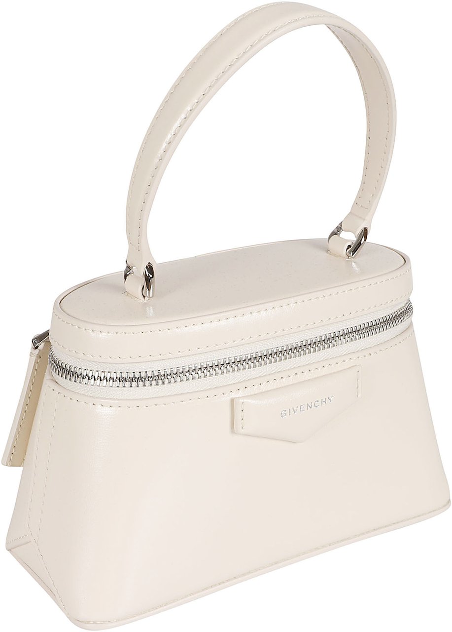 Givenchy Boxy Calf Leather Travel Handbag Neutraal