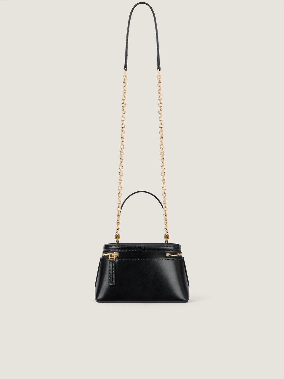 Givenchy Structured Calf Leather Shoulder Bag With Chain Strap Zwart