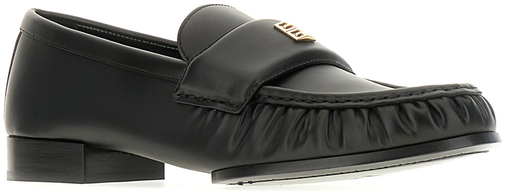 Givenchy Givenchy Black leather 4G loafers Zwart