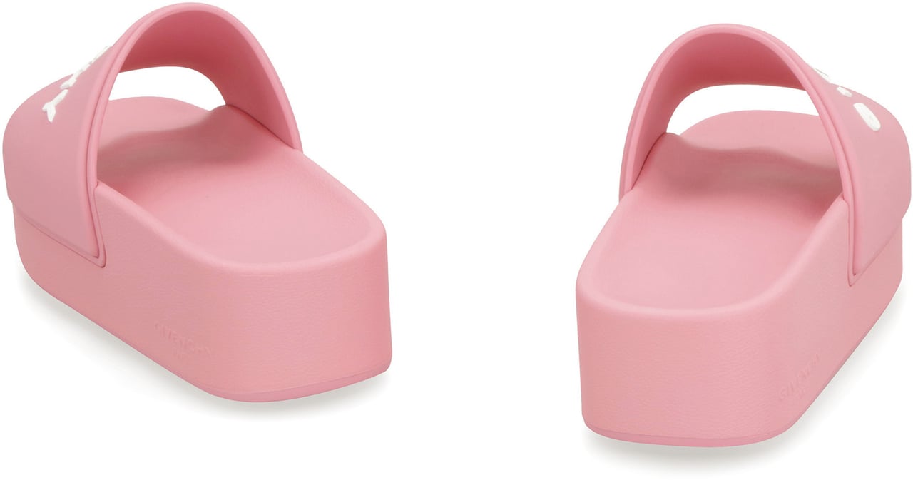 Givenchy Logoed rubber platform slides Roze