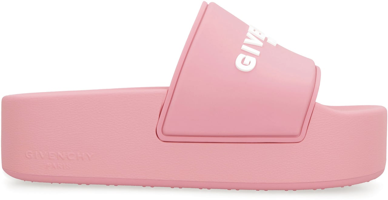 Givenchy Logoed rubber platform slides Roze