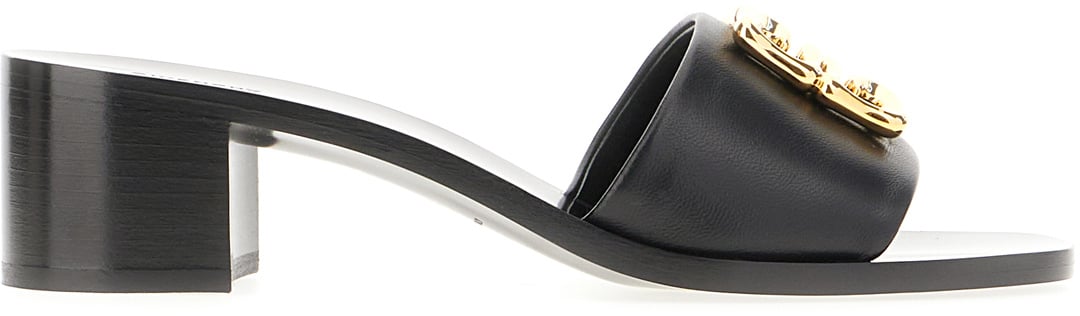 Givenchy Givenchy Black leather mules Zwart