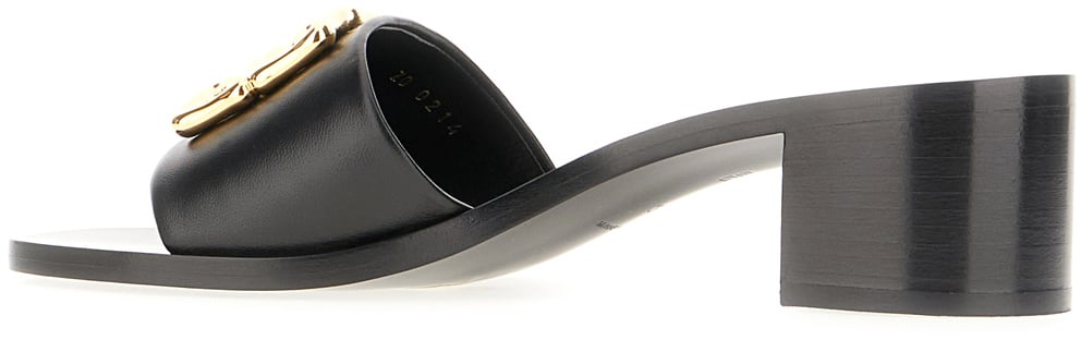 Givenchy Givenchy Black leather mules Zwart