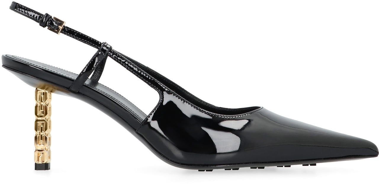 Givenchy G Cube Patent leather slingback pumps Zwart