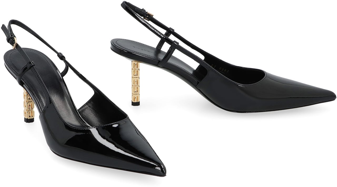 Givenchy G Cube Patent leather slingback pumps Zwart
