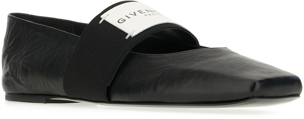 Givenchy Givenchy Black leather ballerinas Zwart
