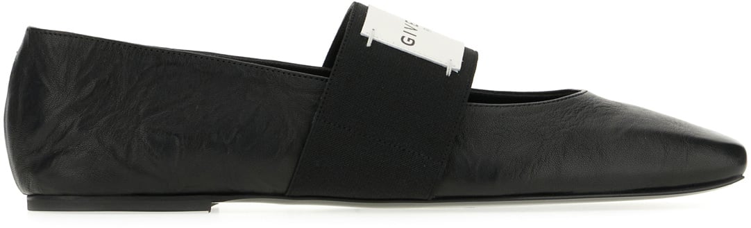 Givenchy Givenchy Black leather ballerinas Zwart