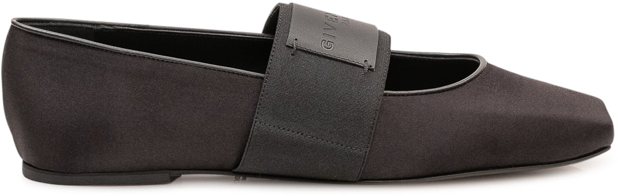 Givenchy Ballerine con Punta Squadrata e Fascia Donkergrijs