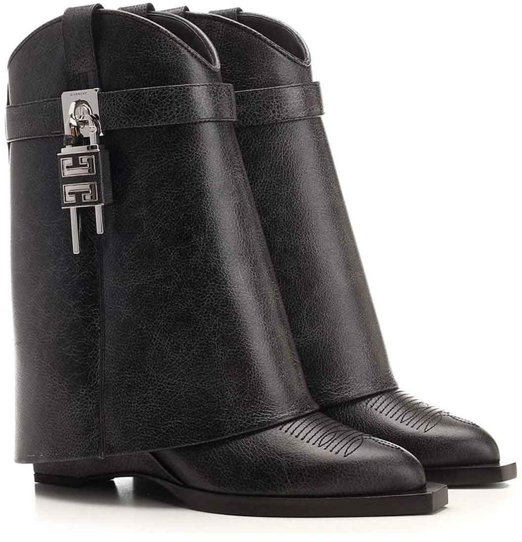 Givenchy Givenchy Shark Lock Cowboy boots Zwart