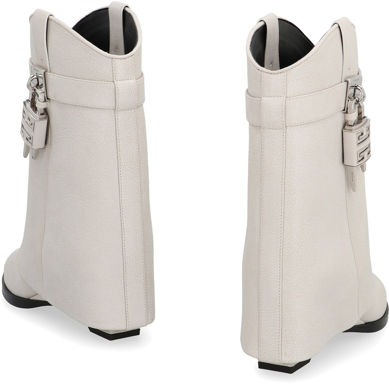 Givenchy Shark Lock Cowboy Leather ankle boots Neutraal