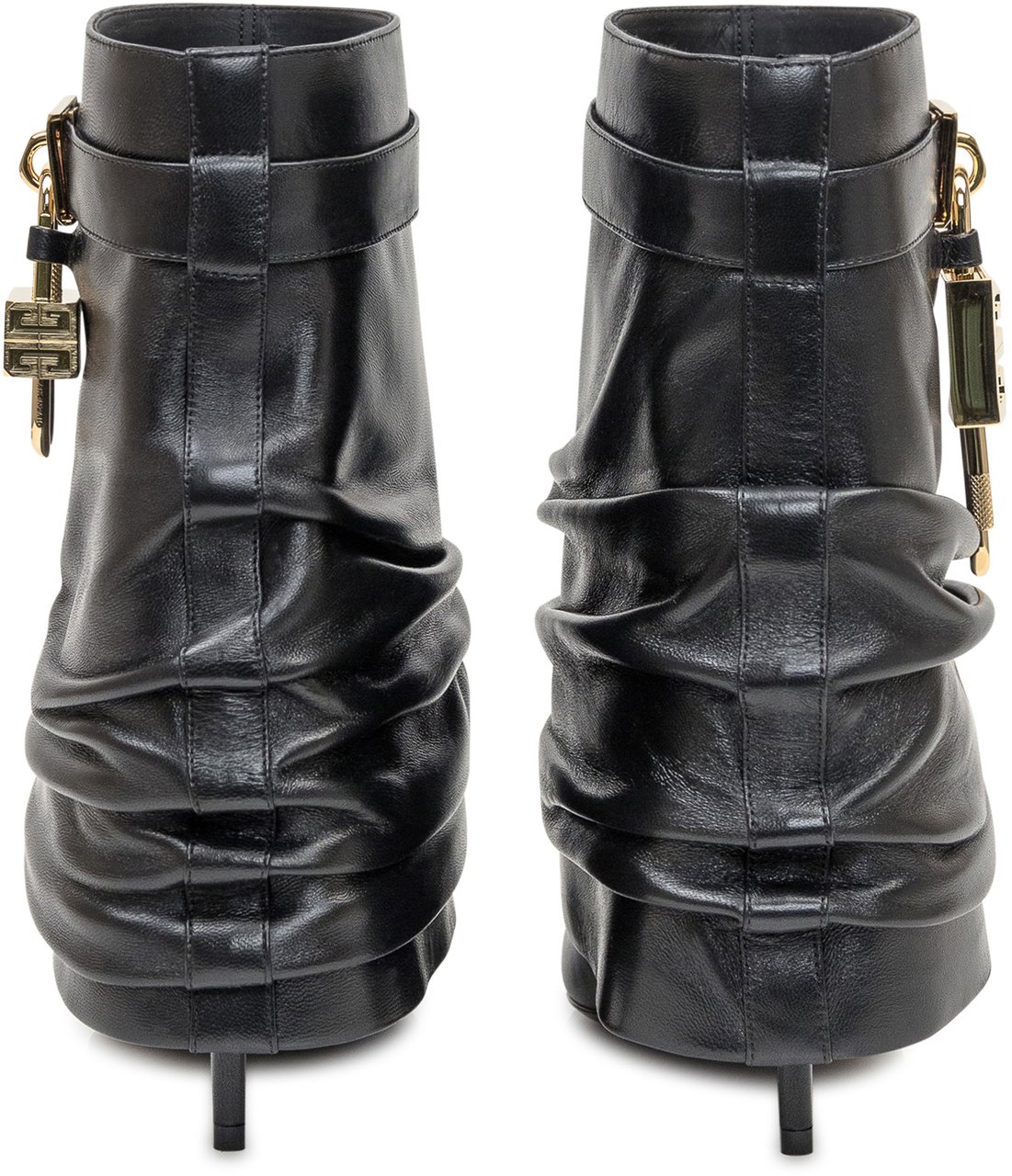 Givenchy Givenchy Stivaletto in Pelle Nera con Lucchetto Oro Zwart