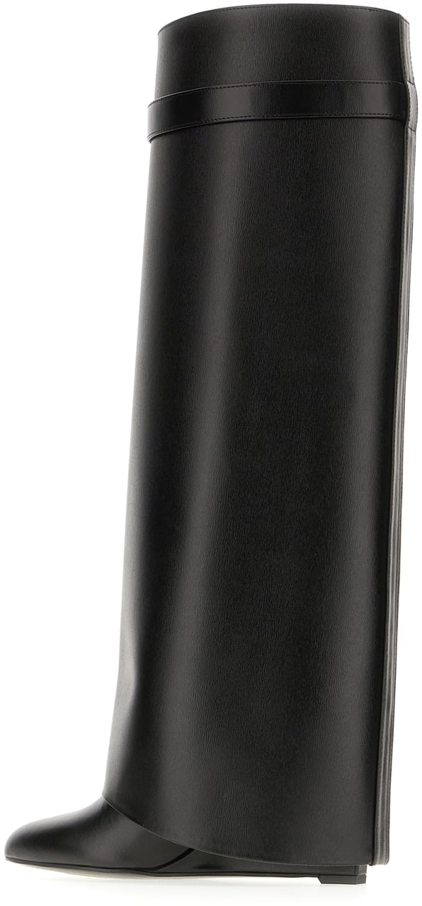 Givenchy Givenchy Black leather wide Shark Lock boots Zwart