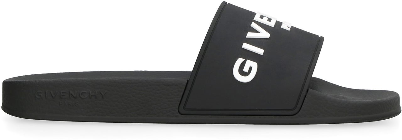 Givenchy Logo detail rubber slides Zwart