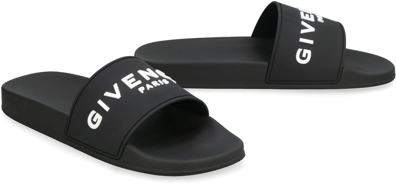 Givenchy Logo detail rubber slides Zwart