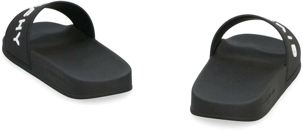 Givenchy Logo detail rubber slides Zwart