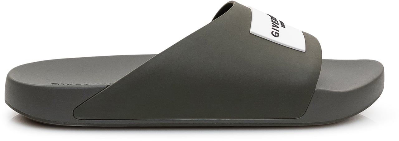 Givenchy Sandali Slide con Fascia e Logo Donkergrijs