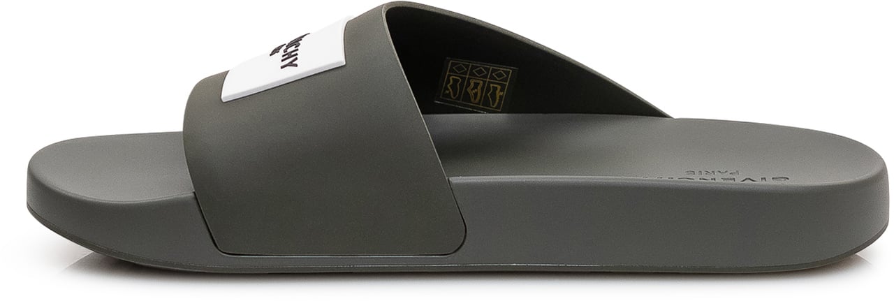 Givenchy Sandali Slide con Fascia e Logo Donkergrijs