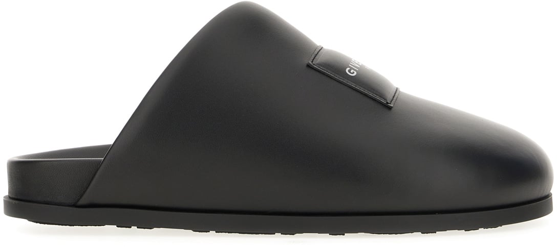 Givenchy Givenchy Black nappa leather slippers Zwart