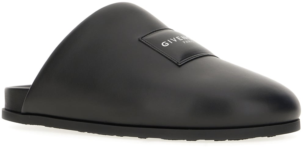 Givenchy Givenchy Black nappa leather slippers Zwart