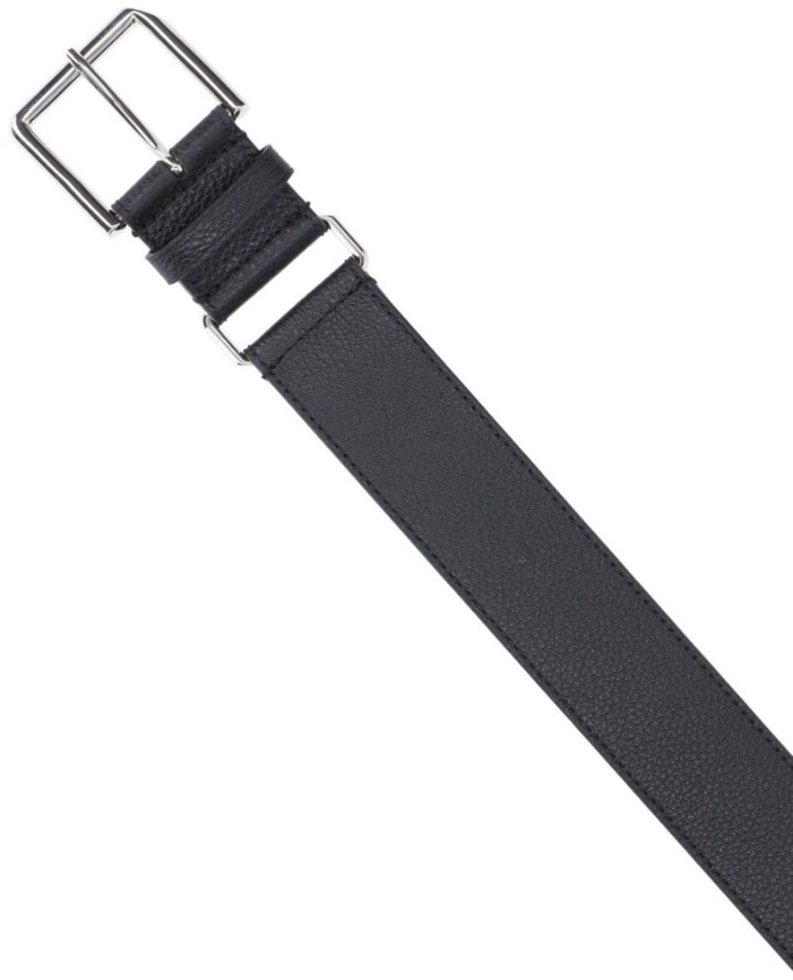Givenchy Textured Leather Belt With Adjustable Silver-Tone Buckle Zwart