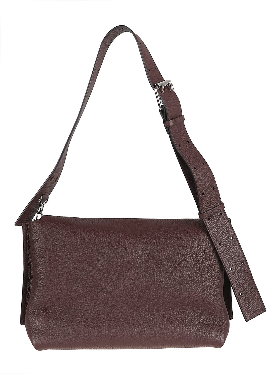 Givenchy Fold-Over Flap Leather Bag with Adjustable Strap Grijs