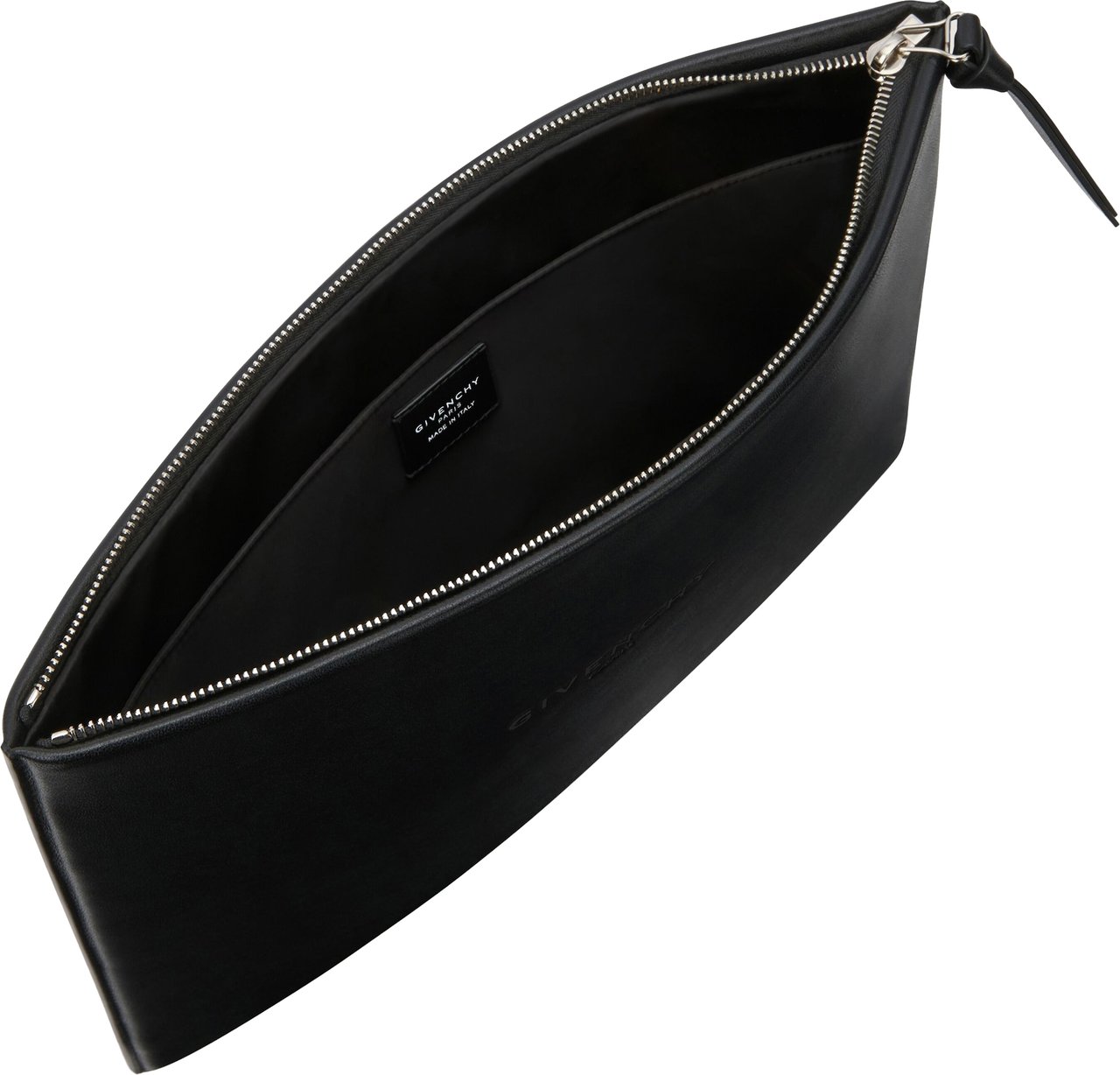 Givenchy Padded Antigona Rectangular Calf Leather Pouch Zwart