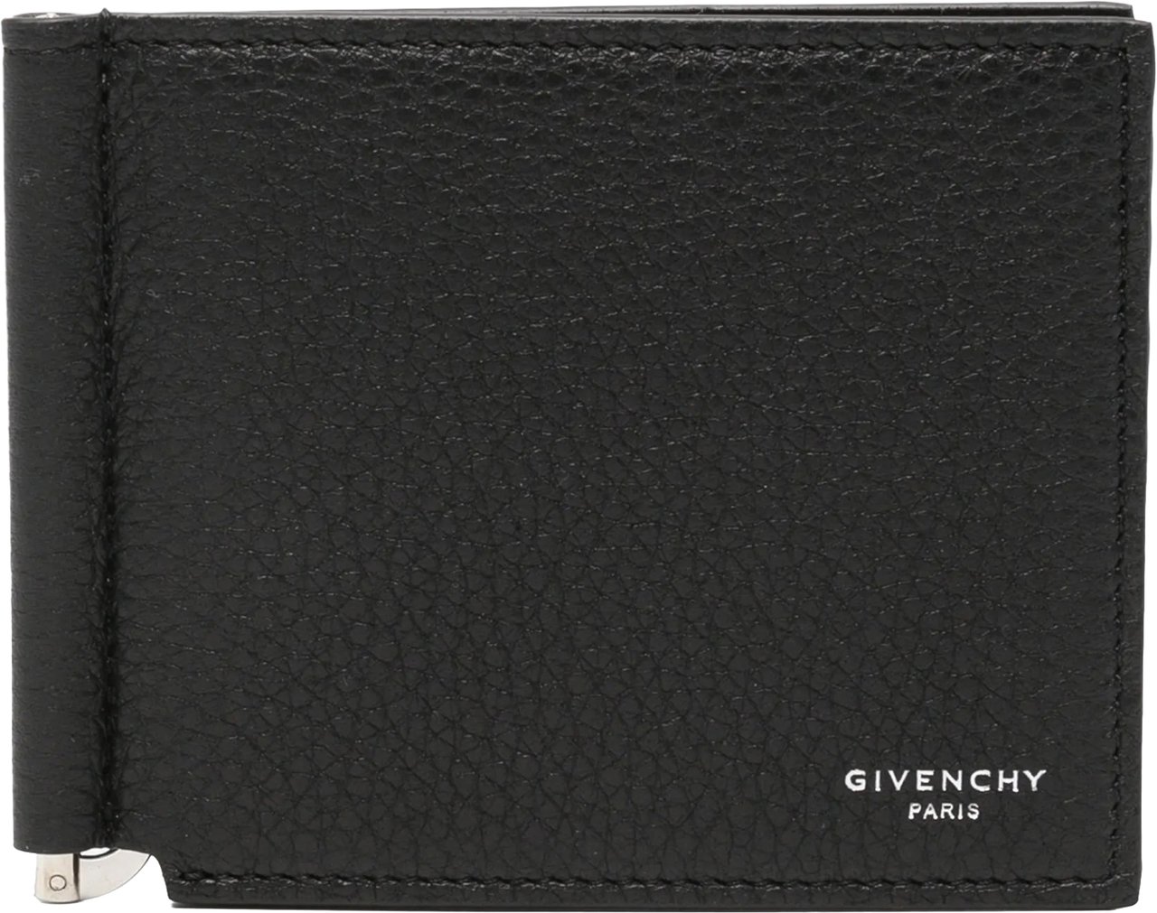 Givenchy Textured Calf Leather Bill Clip Wallet Zwart