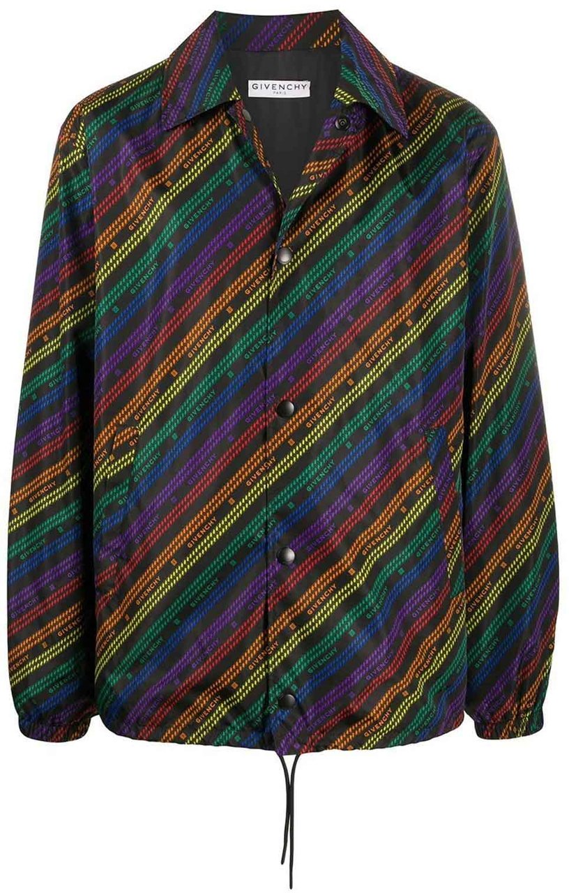 Givenchy Givenchy Rainbow Chain Nylon Jacket Zwart