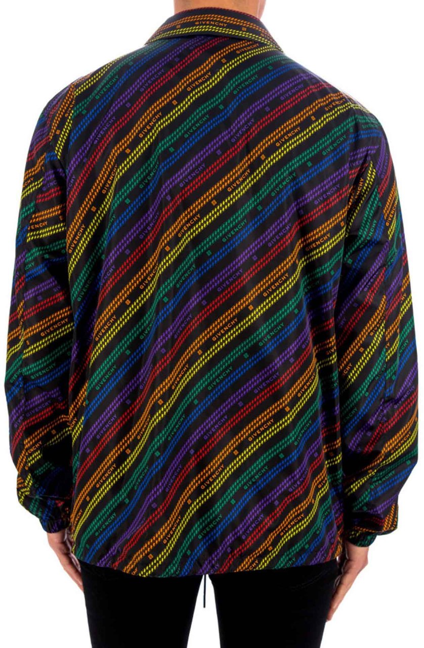 Givenchy Givenchy Rainbow Chain Nylon Jacket Zwart