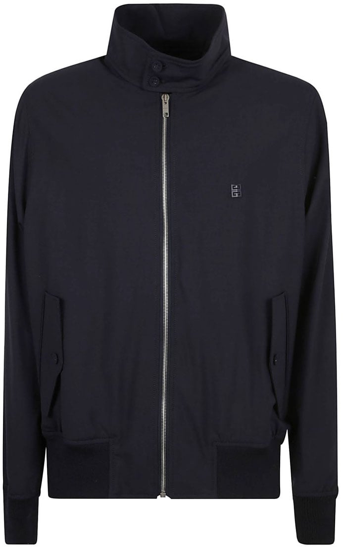 Givenchy Tailored Black Coat With High Collar Blauw