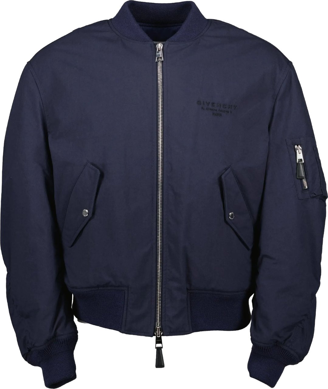 Givenchy Twisted Arms Boxy Cropped Bomber Jacket Zwart