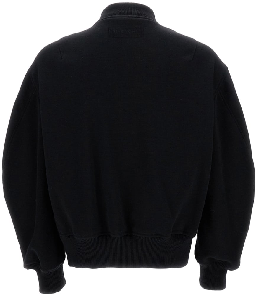 Givenchy Couture-Seam Bomber With Leather Front And Functional Details Zwart
