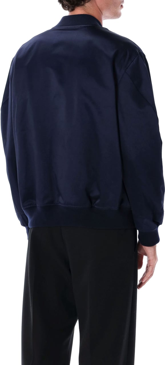 Givenchy Satin Bomber Logo Blu Blauw