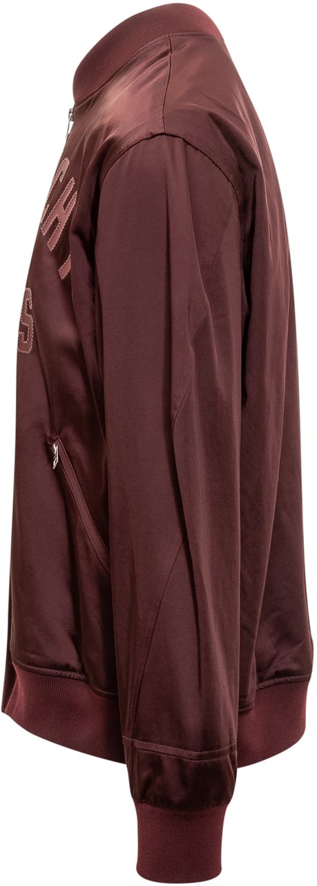 Givenchy Bomber Bordeaux con Logo Ricamato Givenchy Rood