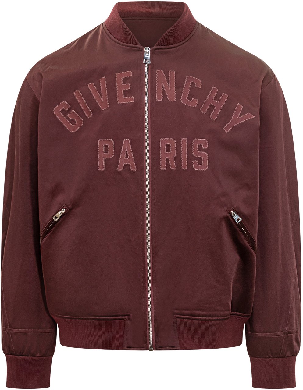 Givenchy Bomber Bordeaux con Logo Ricamato Givenchy Rood