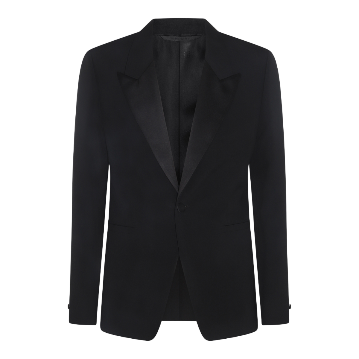 Givenchy Tailored Black Jacket With Satin Peak Lapels Zwart