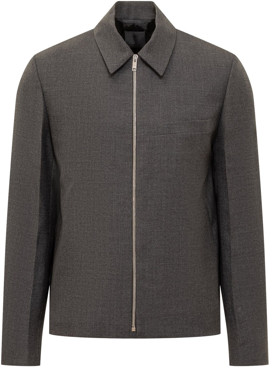 Givenchy Giacca con Zip in Lana Grijs