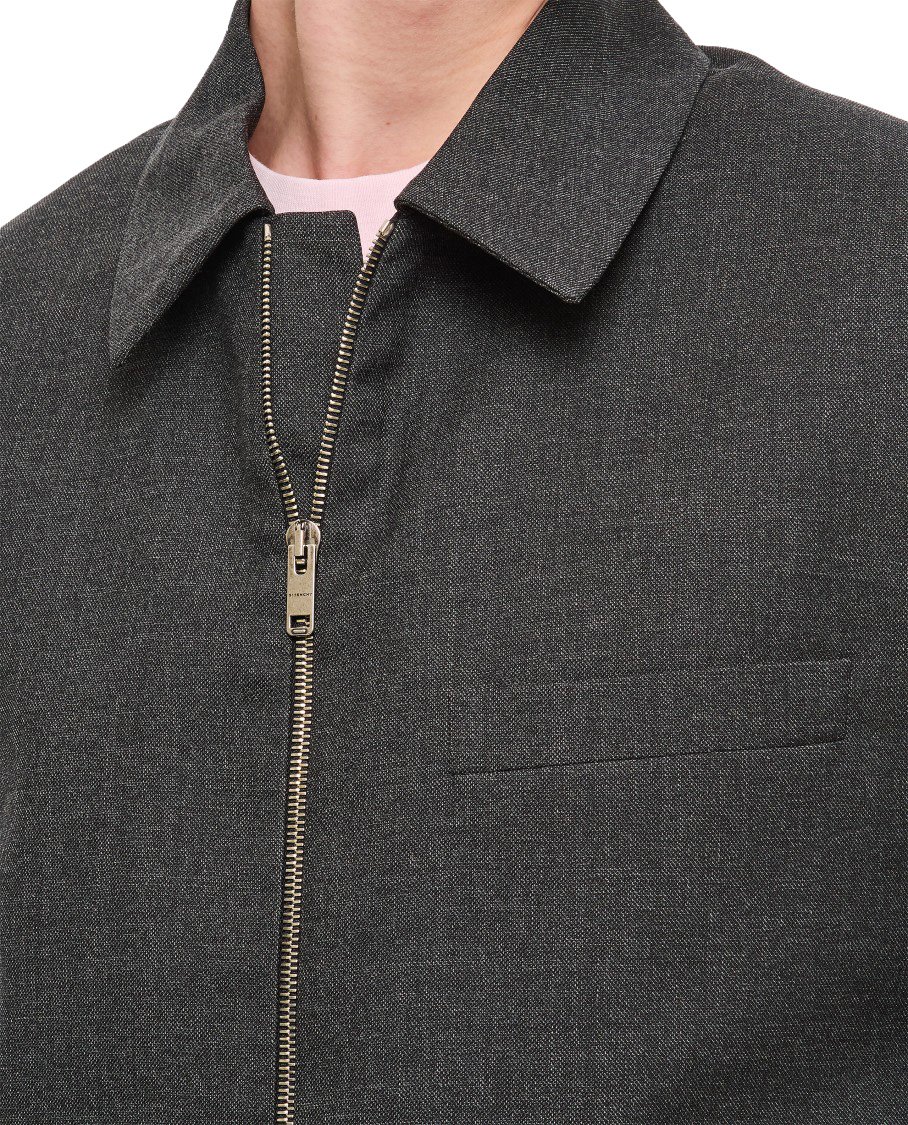 Givenchy Structured Zipped Jacket with Classic Collar and Tailored Fit Grijs