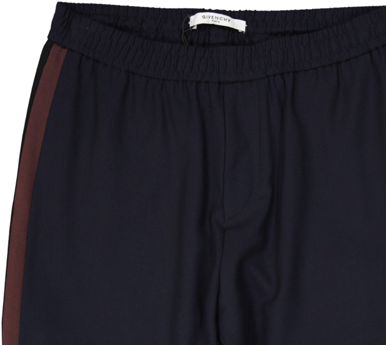 Givenchy Striped Side Panel Wool Trousers Blauw