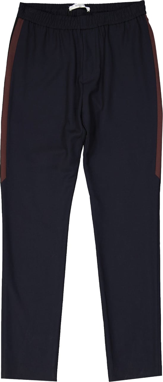 Givenchy Striped Side Panel Wool Trousers Blauw